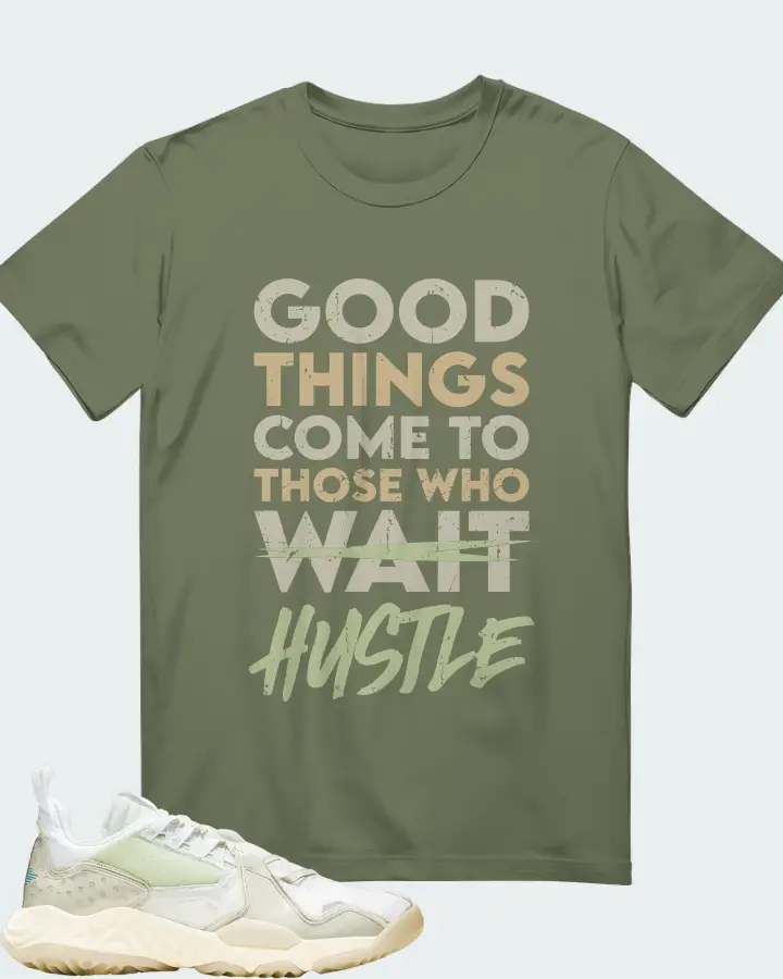 Jordan Delta Sneaker Matching Olive T-Shirt (Good Things Come) - View 1