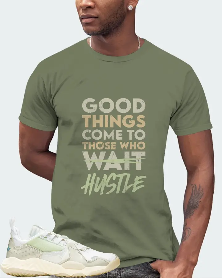 Jordan Delta Sneaker Matching Olive T-Shirt (Good Things Come) - View 2