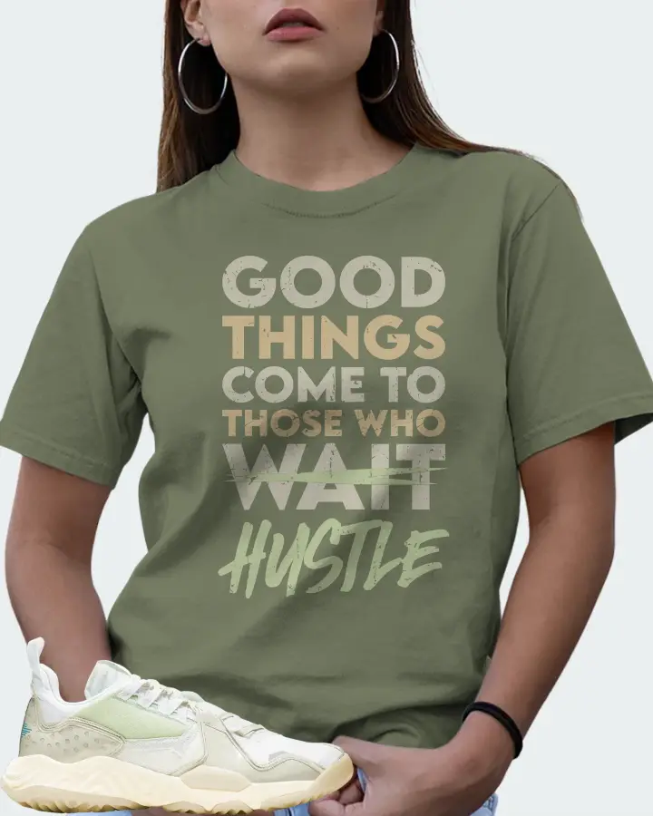 Jordan Delta Sneaker Matching Olive T-Shirt (Good Things Come) - View 7