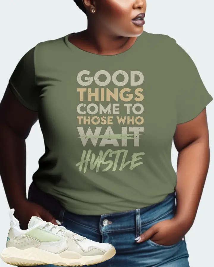 Jordan Delta Sneaker Matching Olive T-Shirt (Good Things Come) - View 9