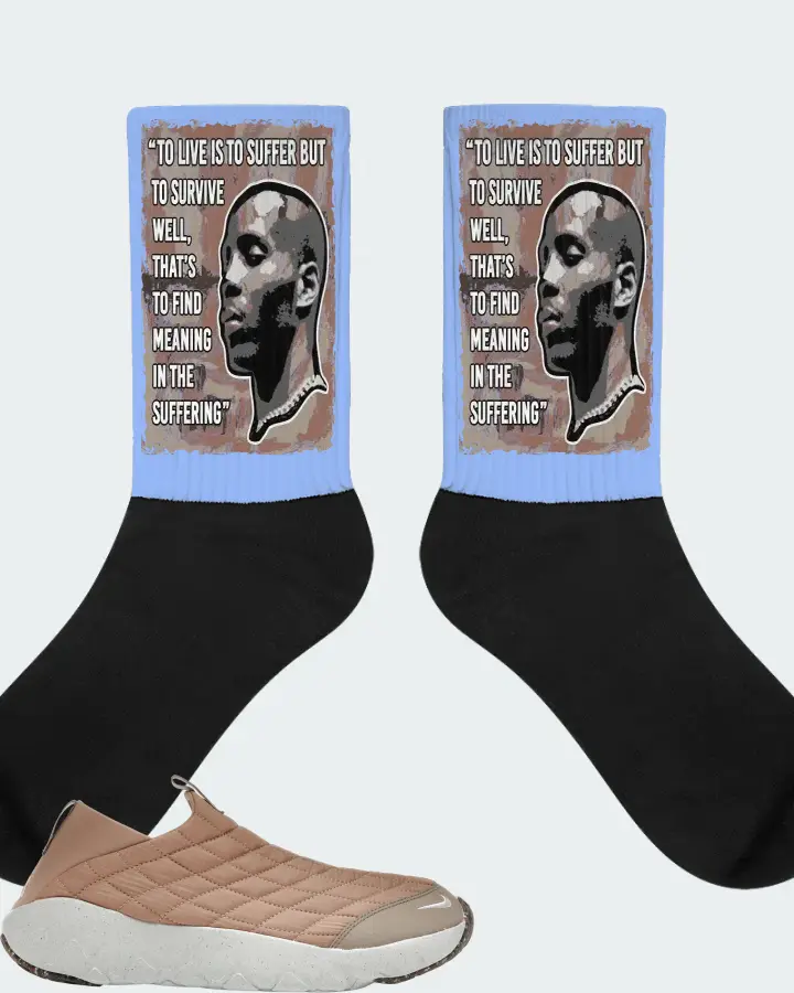 Nike ACG Moc 3.5 Sneaker Matching Carolina Blue Socks - DMX Suffer Quote