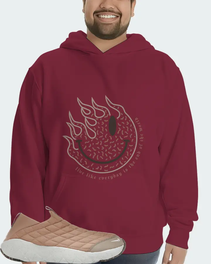 Nike ACG Moc 3.5 Sneaker Matching Maroon Hoodie (Keep Smiling) - View 6