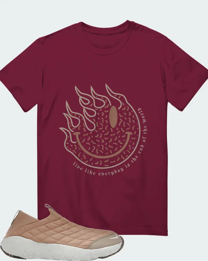 Nike ACG Moc 3.5 Sneaker Matching Maroon T-Shirt (Keep Smiling) - View 1