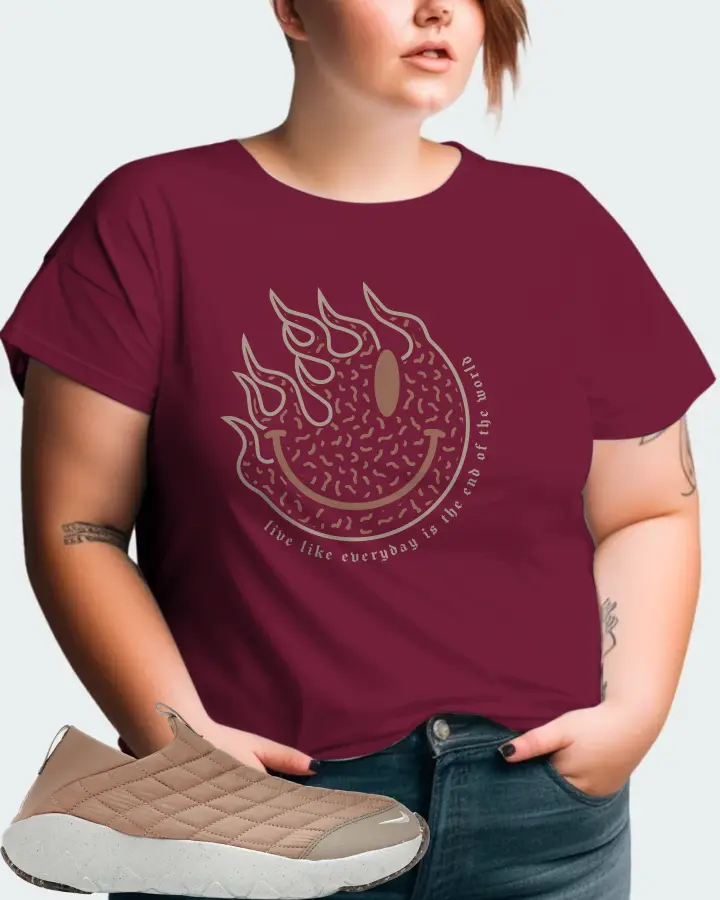 Nike ACG Moc 3.5 Sneaker Matching Maroon T-Shirt (Keep Smiling) - View 11