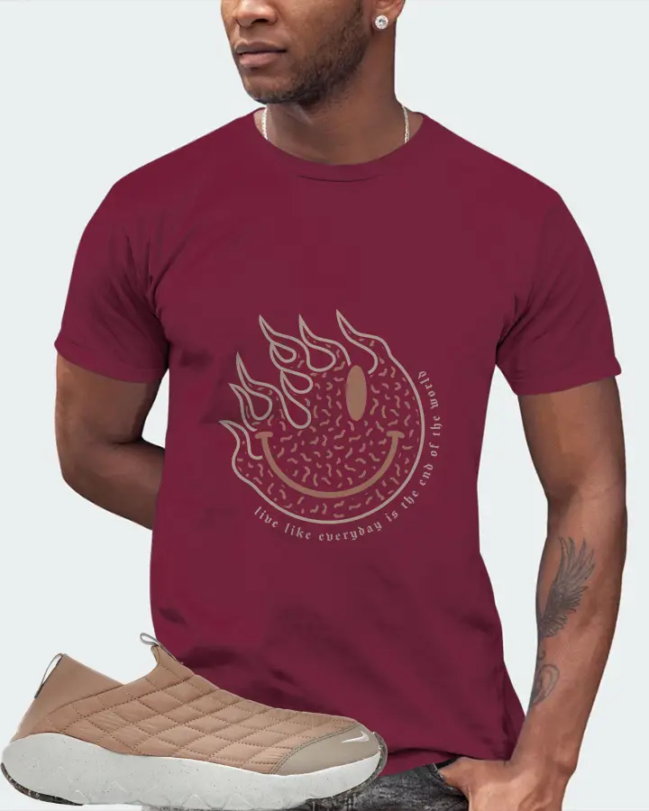 Nike ACG Moc 3.5 Sneaker Matching Maroon T-Shirt (Keep Smiling) - View 2
