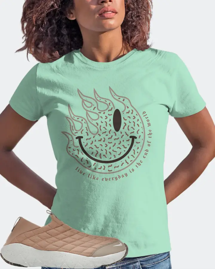 Nike ACG Moc 3.5 Sneaker Matching Mint T-Shirt (Keep Smiling) - View 3