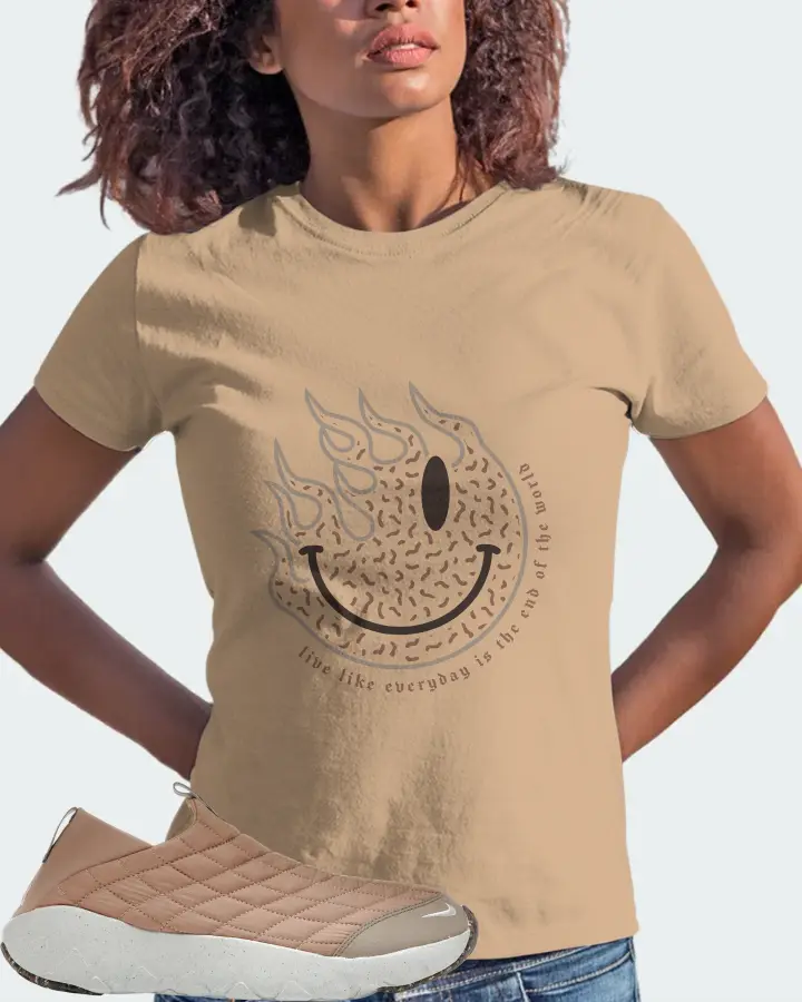 Nike ACG Moc 3.5 Sneaker Matching Tan T-Shirt (Keep Smiling) - View 3