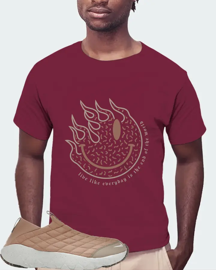 Nike ACG Moc 3.5 Sneaker Matching Maroon T-Shirt (Keep Smiling) - View 4