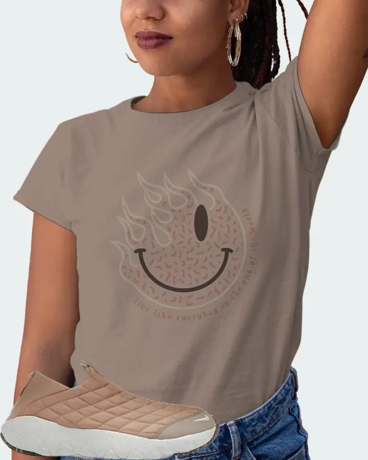 Nike ACG Moc 3.5 Sneaker Matching Pebble T-Shirt (Keep Smiling) - View 5
