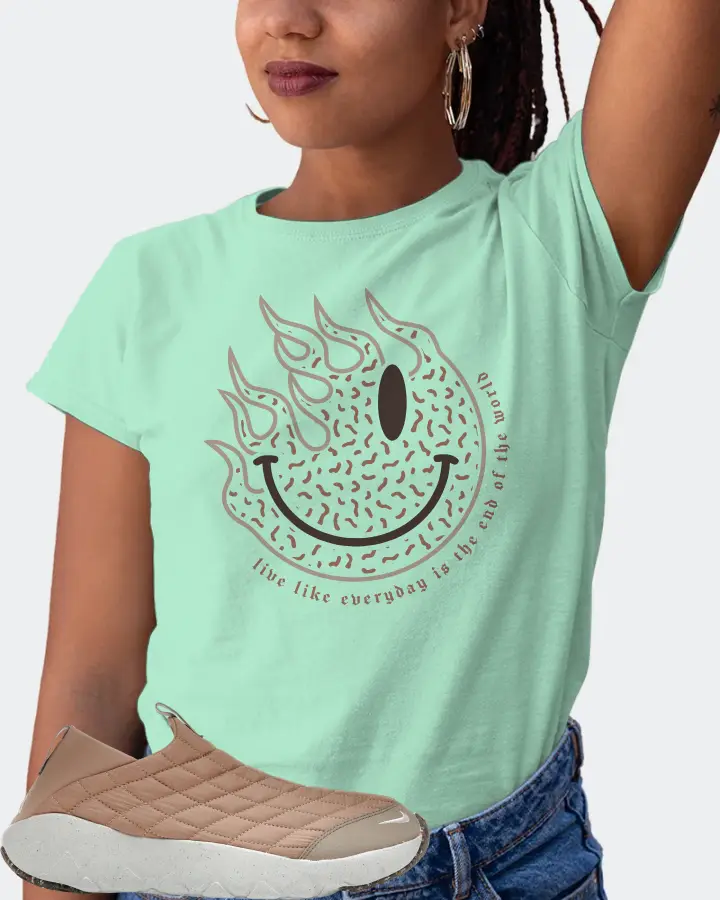 Nike ACG Moc 3.5 Sneaker Matching Mint T-Shirt (Keep Smiling) - View 5
