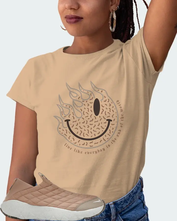 Nike ACG Moc 3.5 Sneaker Matching Tan T-Shirt (Keep Smiling) - View 5