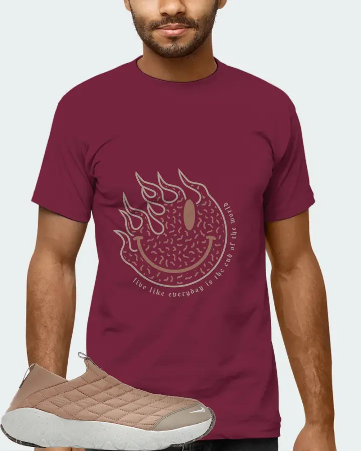 Nike ACG Moc 3.5 Sneaker Matching Maroon T-Shirt (Keep Smiling) - View 6