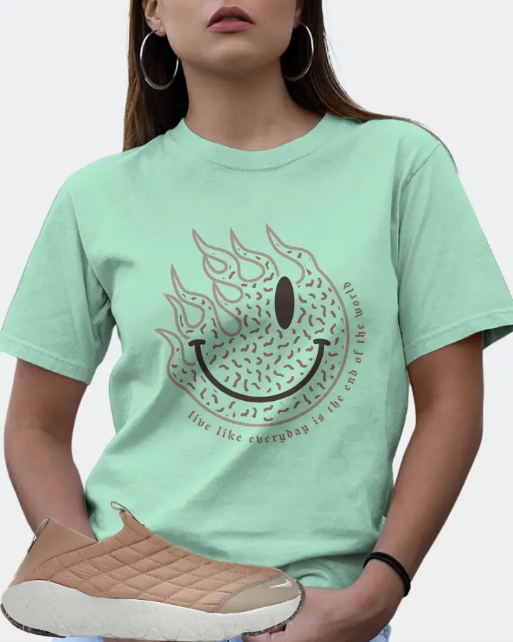 Nike ACG Moc 3.5 Sneaker Matching Mint T-Shirt (Keep Smiling) - View 7