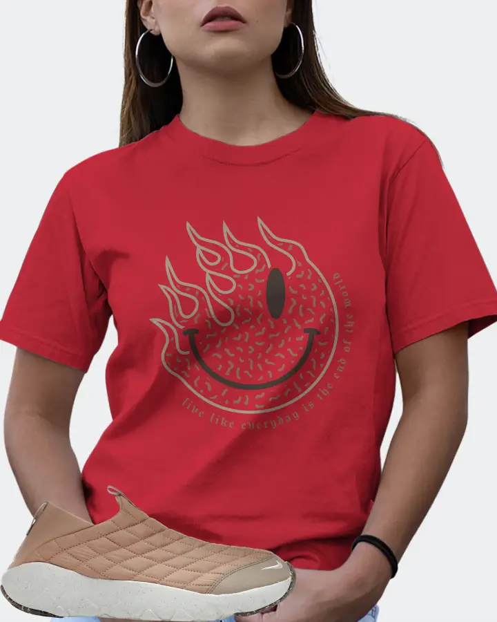 Nike ACG Moc 3.5 Sneaker Matching Red T-Shirt (Keep Smiling) - View 7