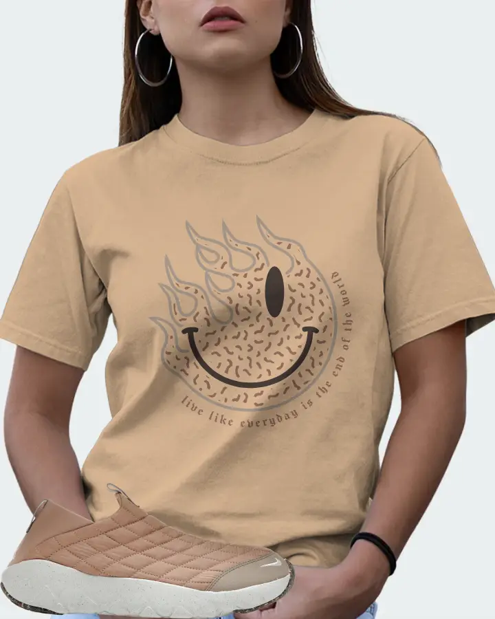 Nike ACG Moc 3.5 Sneaker Matching Tan T-Shirt (Keep Smiling) - View 7