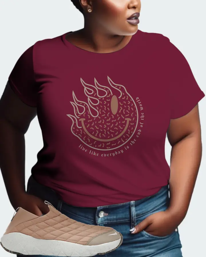 Nike ACG Moc 3.5 Sneaker Matching Maroon T-Shirt (Keep Smiling) - View 9