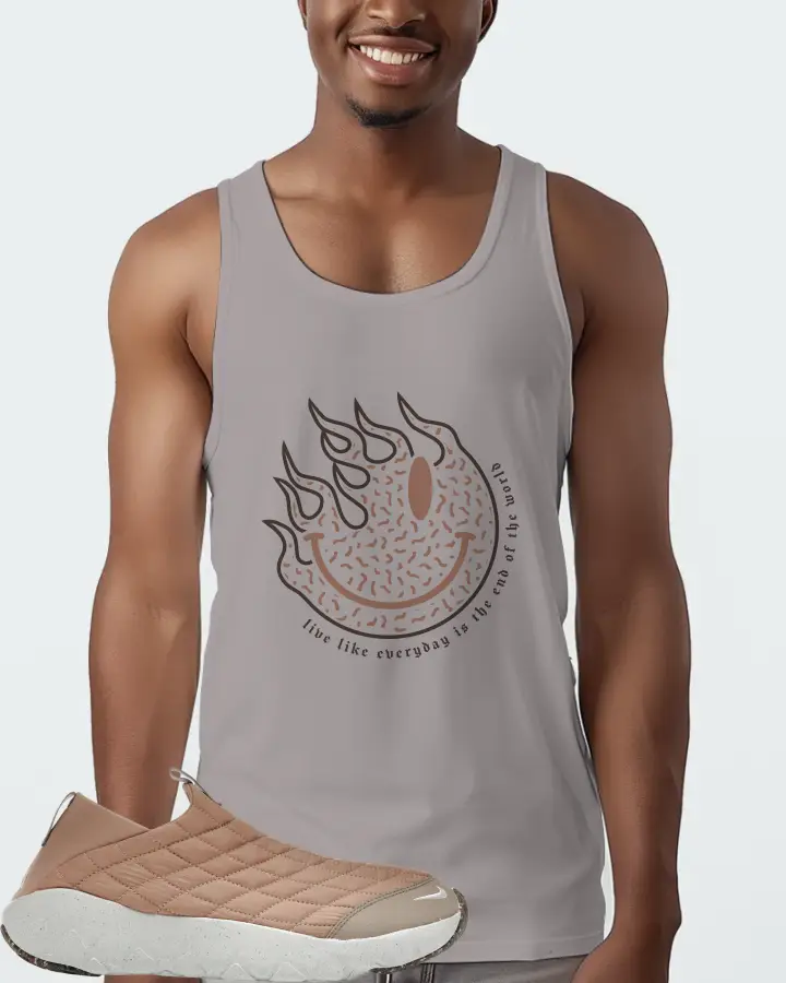 Nike ACG Moc 3.5 Sneaker Matching Grey Tank Top (Keep Smiling) - View 2