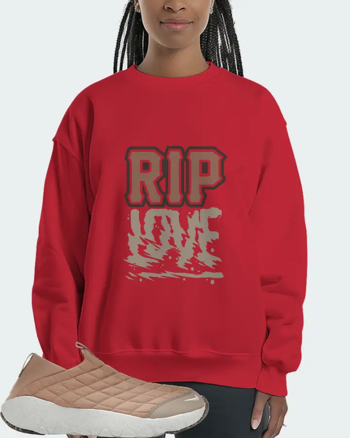 Nike ACG Moc 3.5 Sneaker Matching Red Sweatshirt (RIP Love) - View 3
