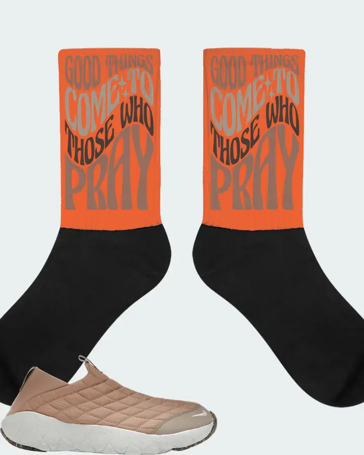 Nike ACG Moc 3.5 Sneaker Matching Orange Socks - Good Things Come To Those Who Pray