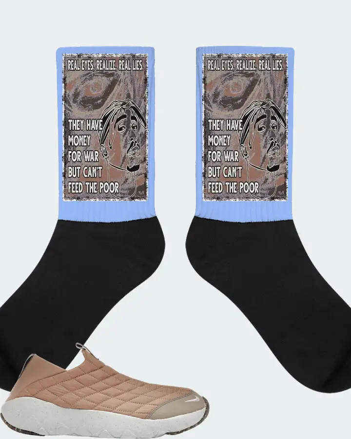 Nike ACG Moc 3.5 Sneaker Matching Carolina Blue Socks - TUPAC Real Eyes Realize Real Lies
