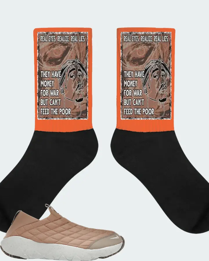 Nike ACG Moc 3.5 Sneaker Matching Orange Socks - TUPAC Real Eyes Realize Real Lies