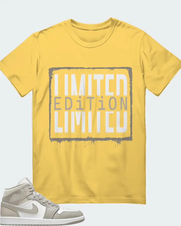 Jordan 1 Mid Sneaker Matching Yellow T-Shirt - LIMITED EDITION