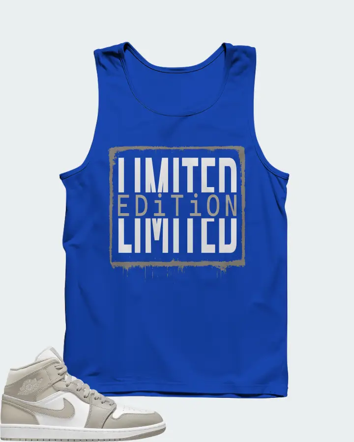Jordan 1 Mid Sneaker Matching Royal Blue Tank Top - LIMITED EDITION