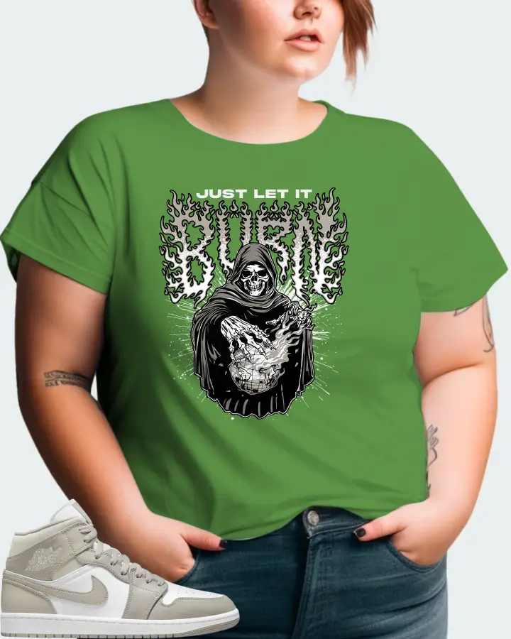Jordan 1 Mid Sneaker Matching Leaf T-Shirt (Just Let It Burn) - View 11