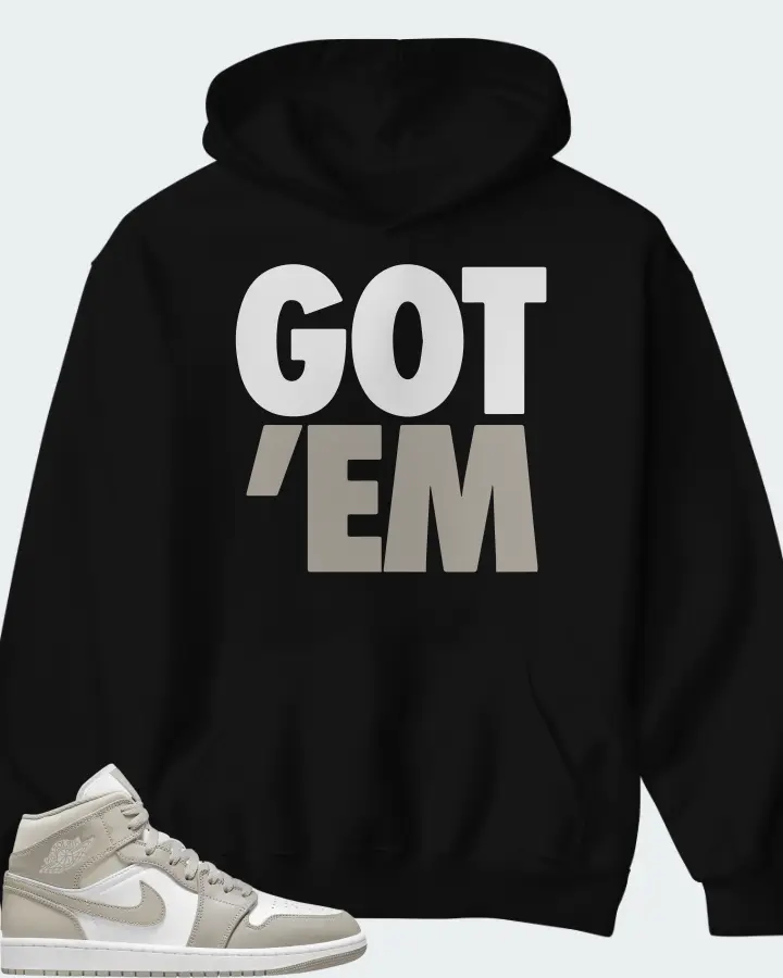 Jordan 1 Mid Sneaker Matching Black Hoodie - Got Em