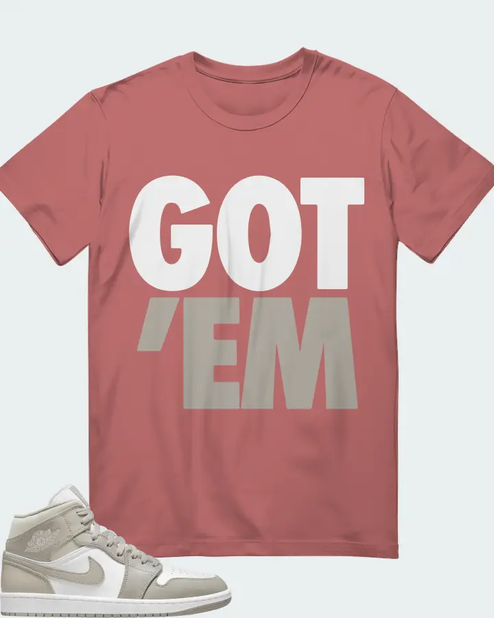 Jordan 1 Mid Sneaker Matching Mauve T-Shirt - Got Em