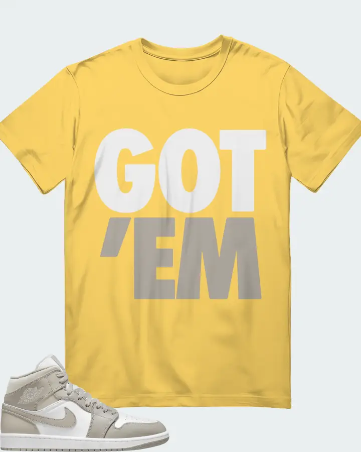 Jordan 1 Mid Sneaker Matching Yellow T-Shirt - Got Em