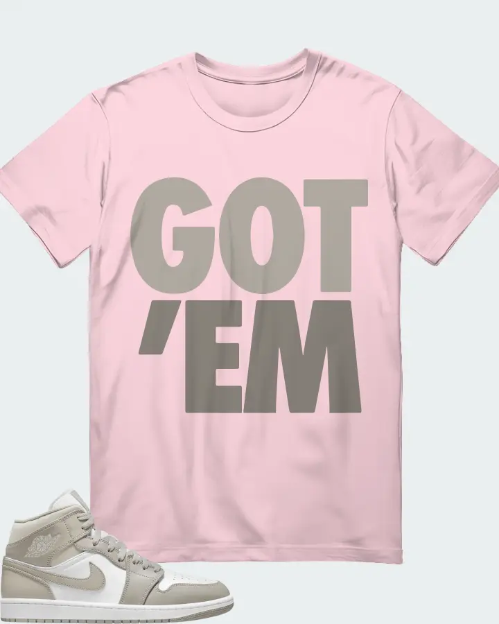 Jordan 1 Mid Sneaker Matching Soft Pink T-Shirt - Got Em
