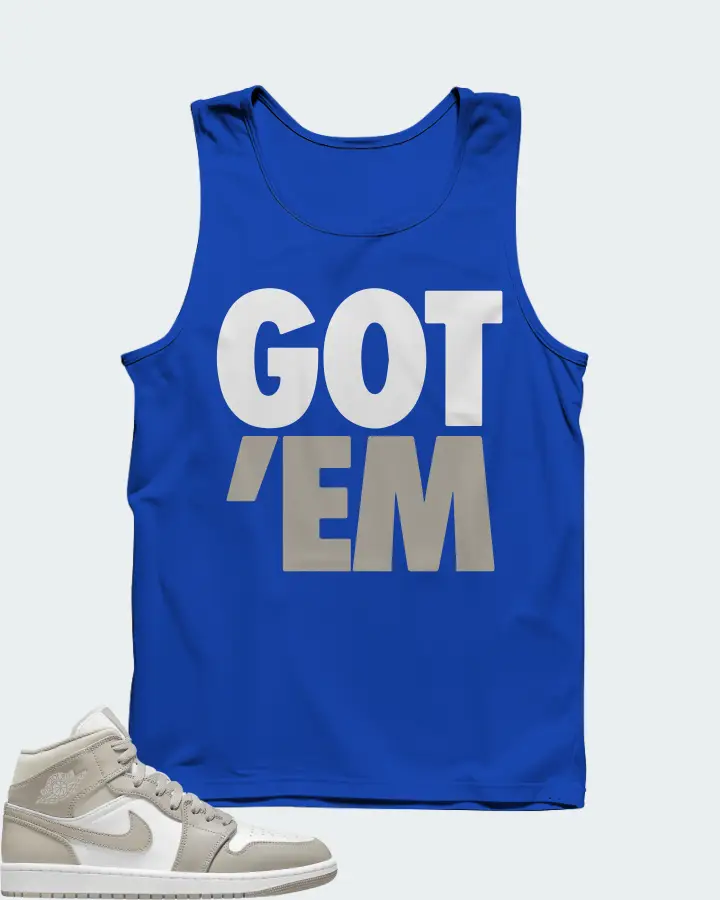 Jordan 1 Mid Sneaker Matching Royal Blue Tank Top - Got Em