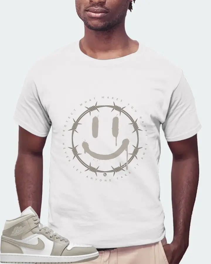 Jordan 1 Mid Sneaker Matching White T-Shirt (PROTECT) - View 4