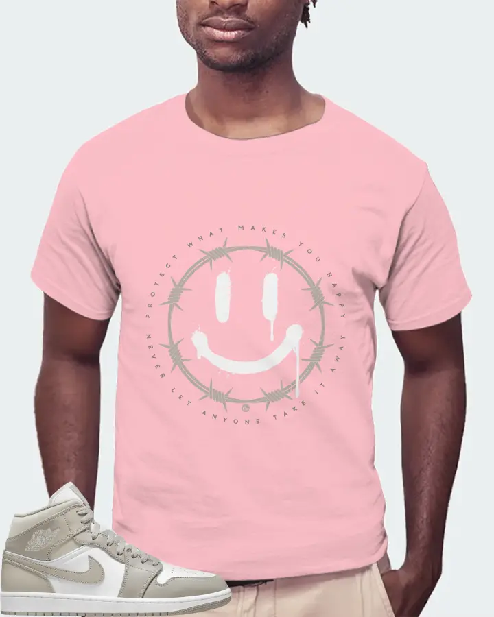 Jordan 1 Mid Sneaker Matching Pink T-Shirt (PROTECT) - View 4
