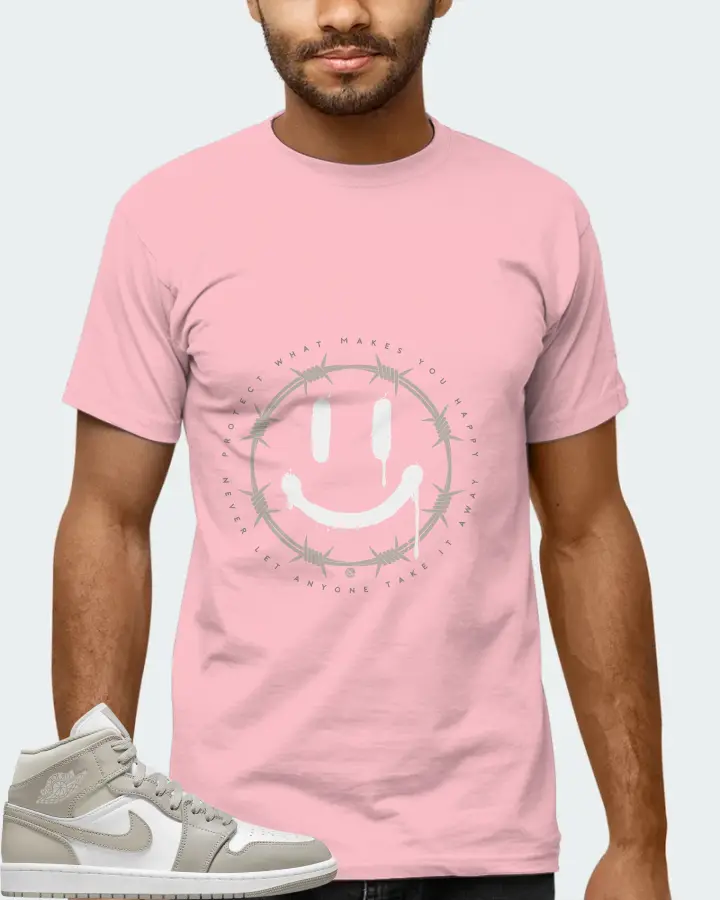 Jordan 1 Mid Sneaker Matching Pink T-Shirt (PROTECT) - View 6