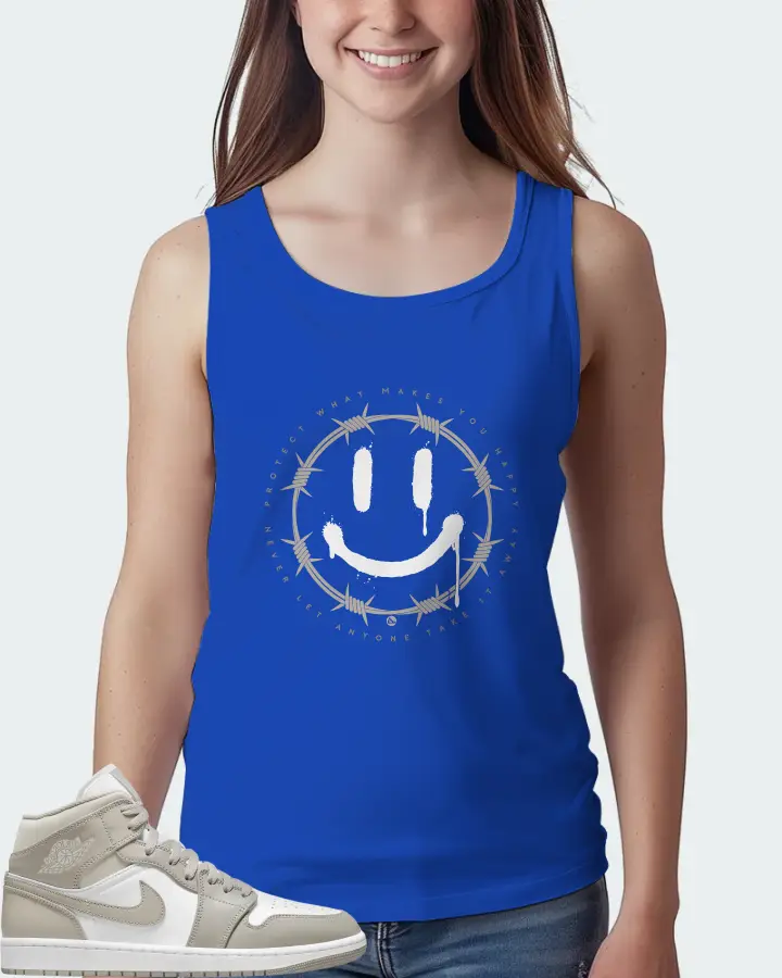 Jordan 1 Mid Sneaker Matching Royal Blue Tank Top (PROTECT) - View 5