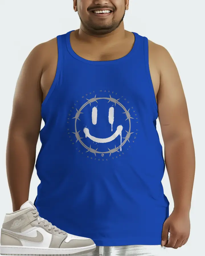 Jordan 1 Mid Sneaker Matching Royal Blue Tank Top (PROTECT) - View 6