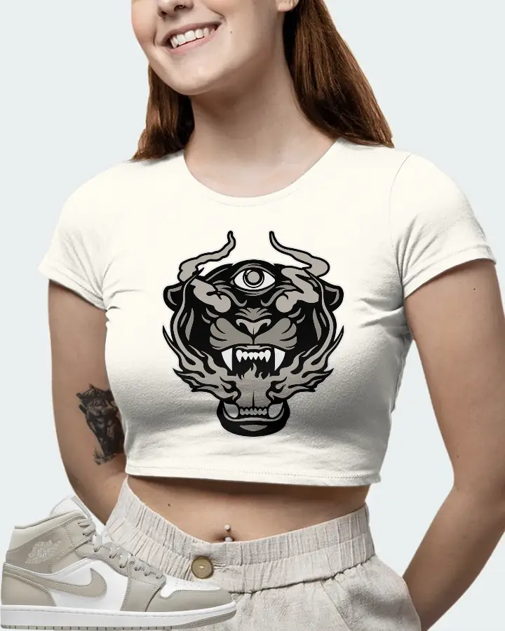 Jordan 1 Mid Sneaker Matching Ecru White Crop Top (The Beast) - View 6