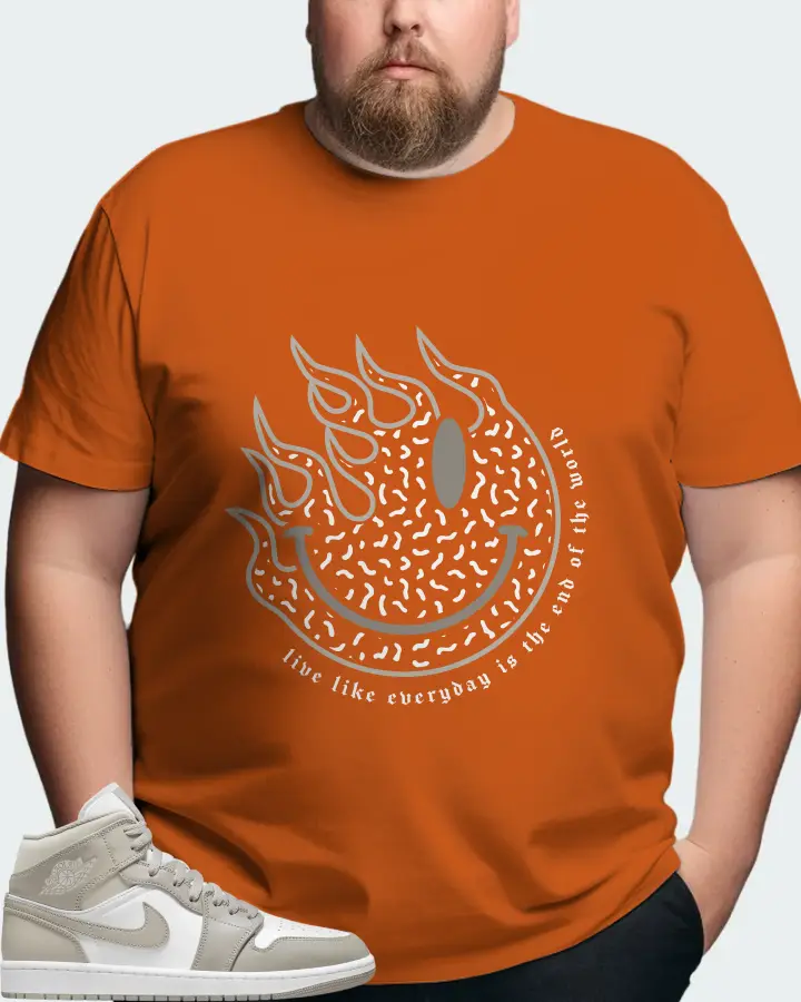 Jordan 1 Mid Sneaker Matching Autumn T-Shirt (Keep Smiling) - View 8
