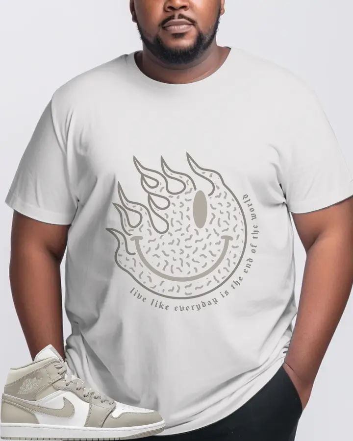 Jordan 1 Mid Sneaker Matching White Gildan T-Shirt (Keep Smiling) - View 10