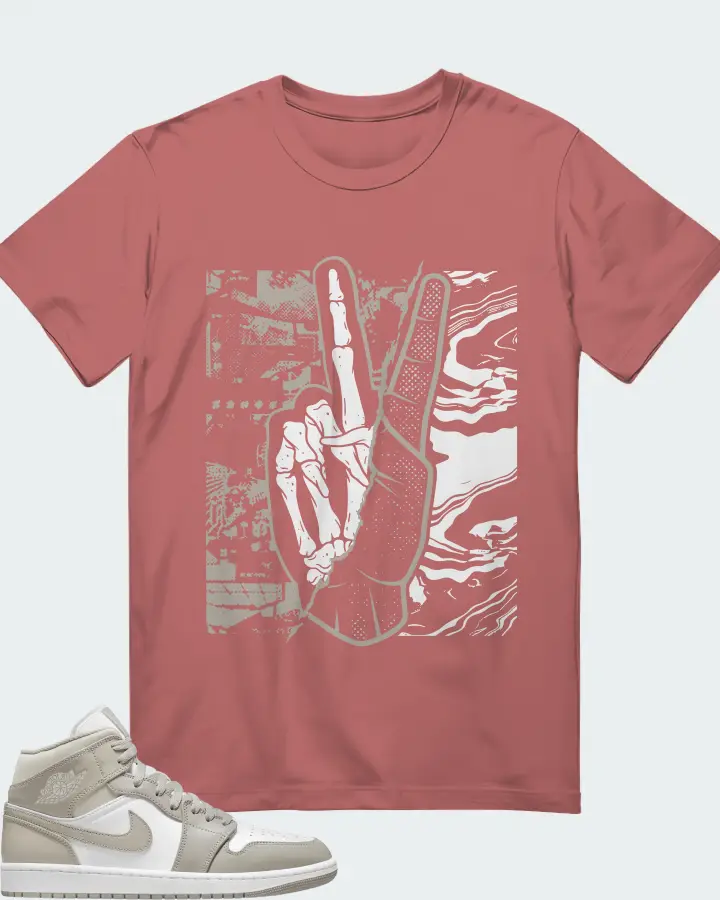Jordan 1 Mid Sneaker Matching Mauve T-Shirt - Peace of mind