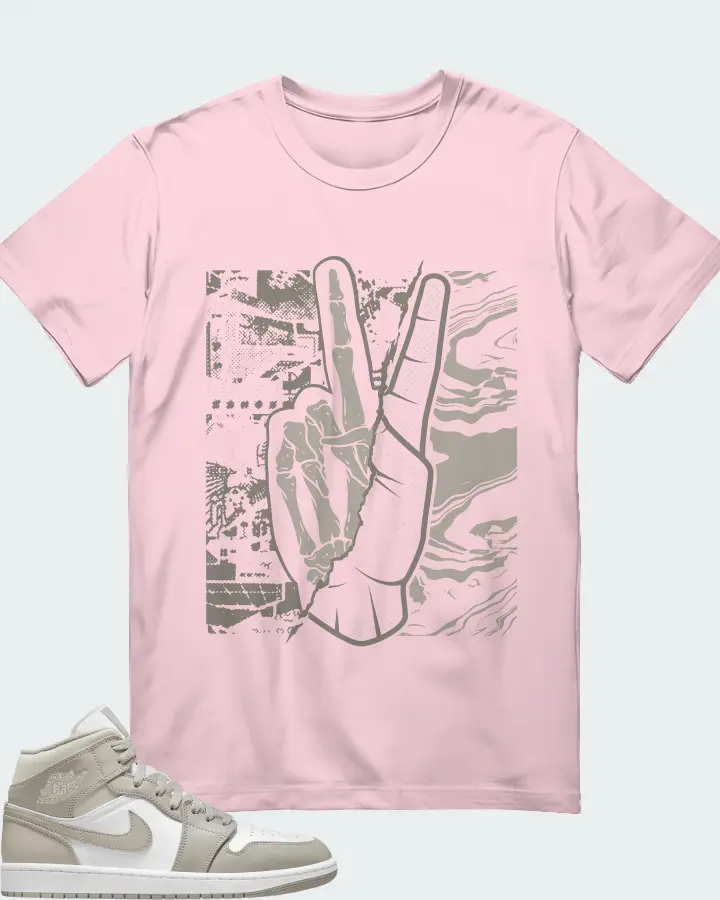 Jordan 1 Mid Sneaker Matching Soft Pink T-Shirt - Peace of mind