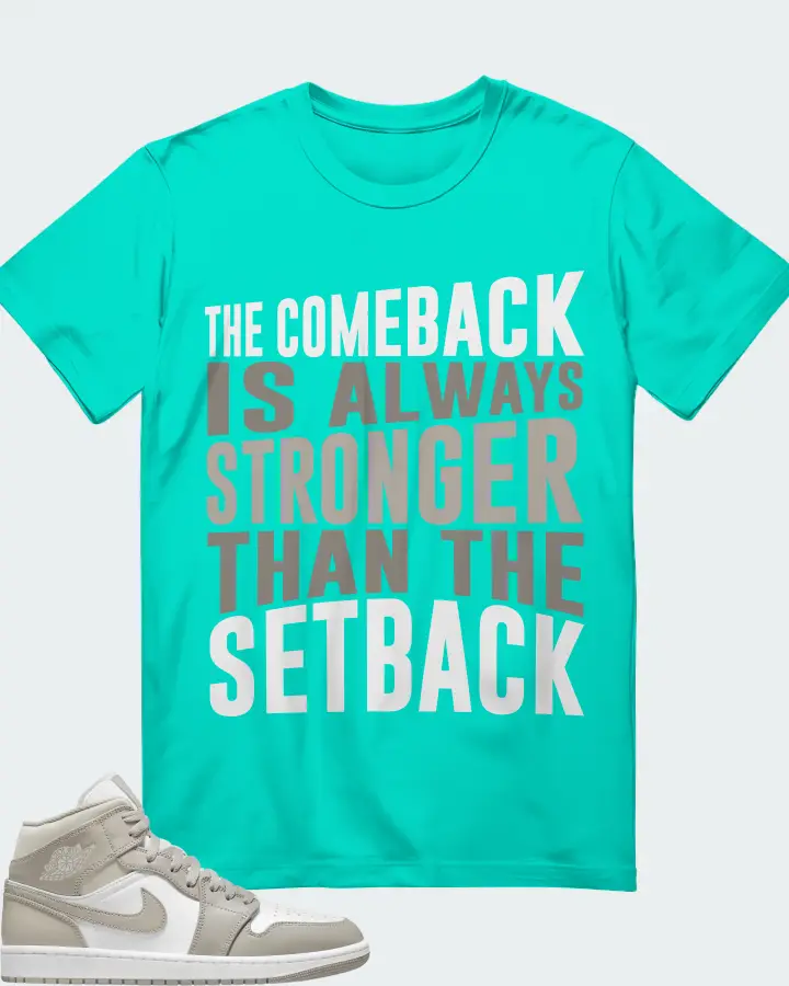 Jordan 1 Mid Sneaker Matching Teal T-Shirt - The Comeback