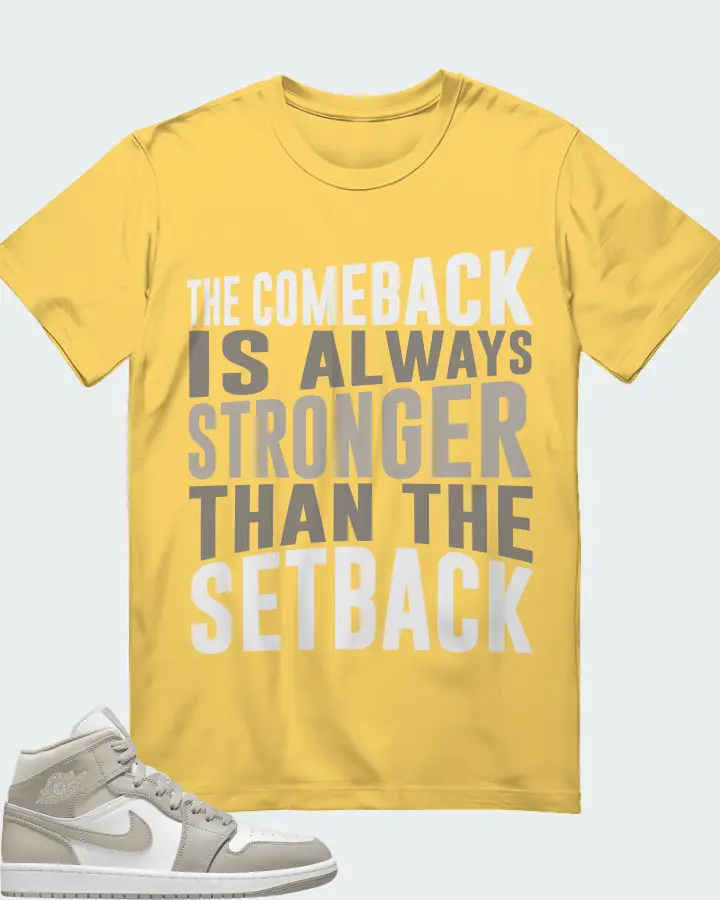 Jordan 1 Mid Sneaker Matching Yellow T-Shirt - The Comeback
