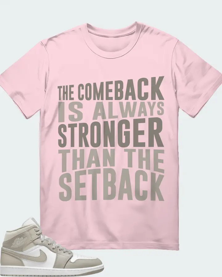 Jordan 1 Mid Sneaker Matching Soft Pink T-Shirt - The Comeback