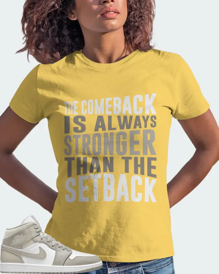 Jordan 1 Mid Sneaker Matching Yellow T-Shirt (The Comeback) - View 3