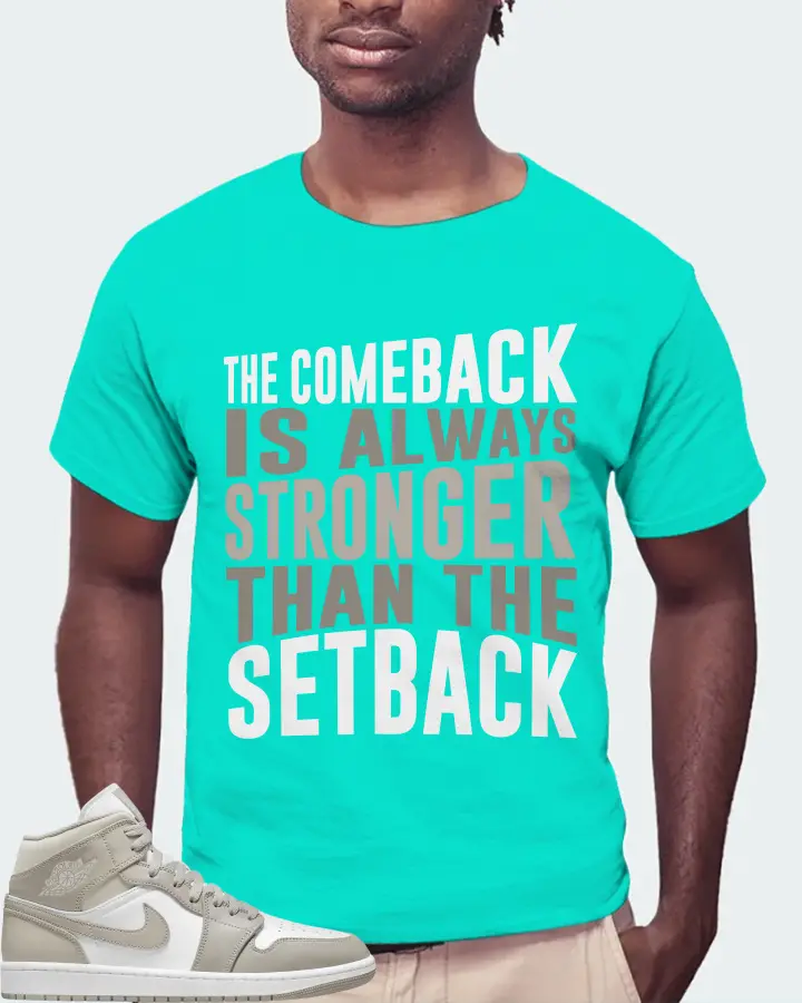 Jordan 1 Mid Sneaker Matching Teal T-Shirt (The Comeback) - View 4