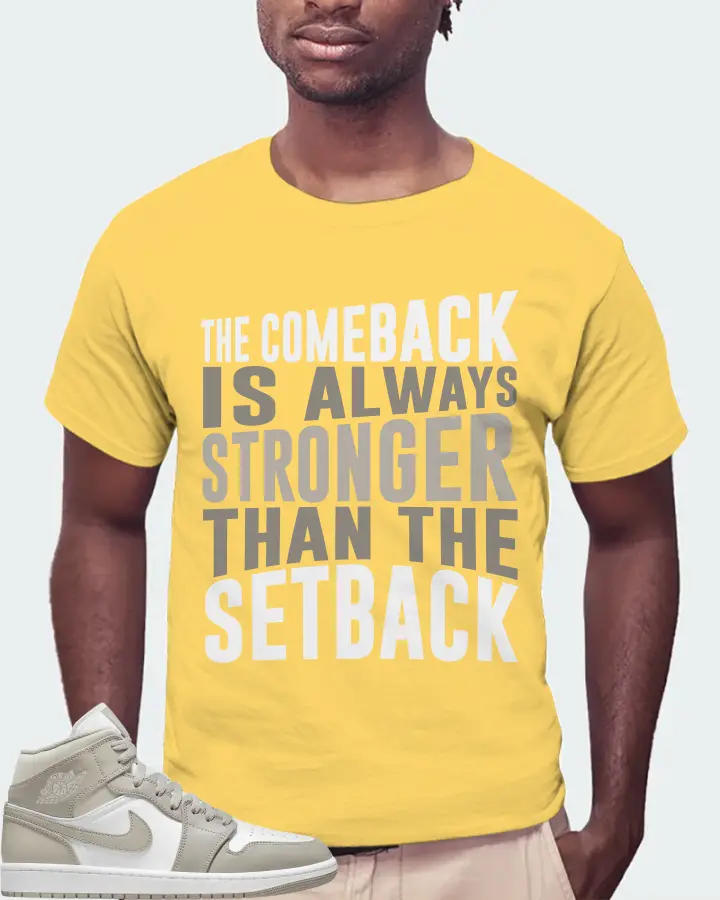 Jordan 1 Mid Sneaker Matching Yellow T-Shirt (The Comeback) - View 4