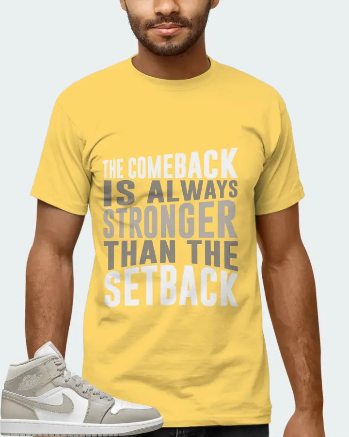 Jordan 1 Mid Sneaker Matching Yellow T-Shirt (The Comeback) - View 6